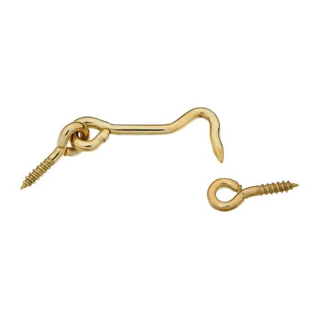 National Hardware National Hardware Gold Solid Brass 2 in. L Hook and Eye 1 pk N118-117